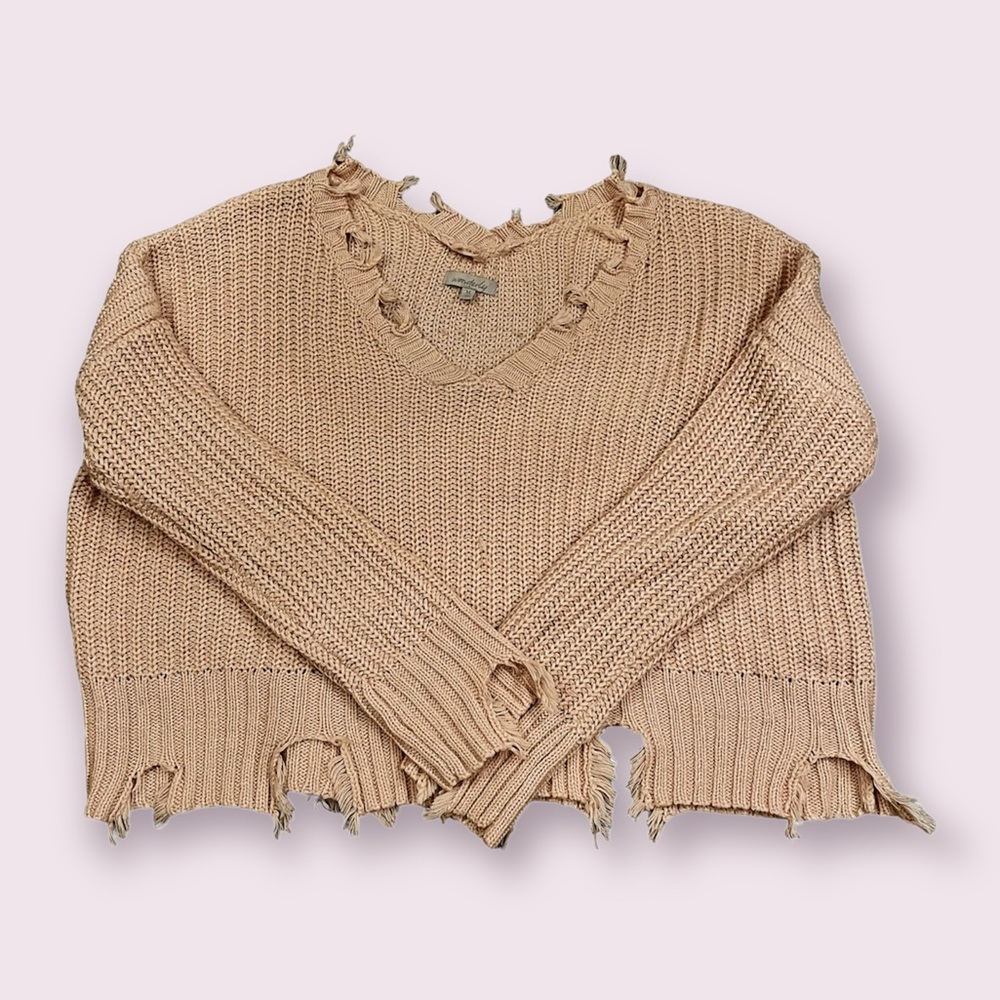 Pink Cropped Wonderly Sweater